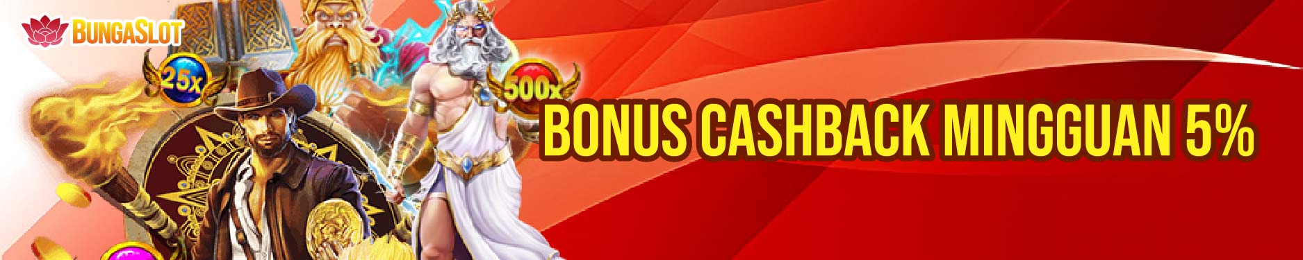 BONUS CASHBACK MINGGUAN 5%